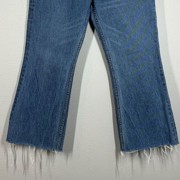 Reformation Mid Crop Flare Jeans Button Fly Baltic Wash Size 27 Petite - Picture 2 of 8